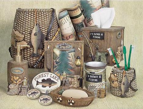 camping bathroom fishing decor 