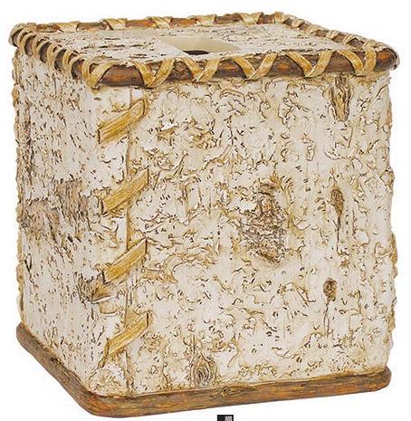Birch Bark  bathroom Tissue Box Holder
