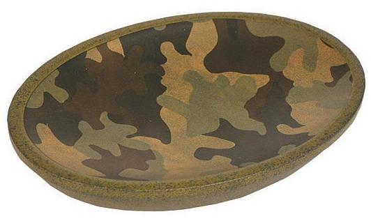 Camouflage bathroom soap dish