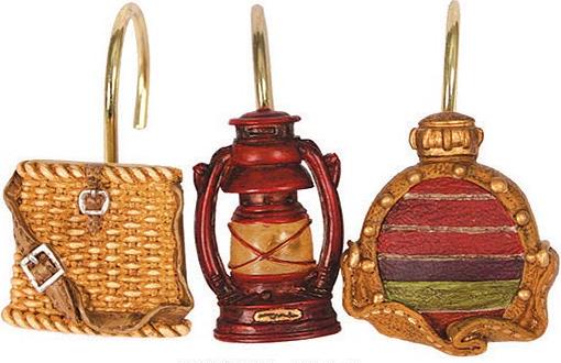 Camping Cabin  bathroom Shower Curtain Hooks