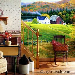 Golden Countryside Mural Full Wall Mural RA0107MRoom Shot