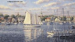 Harbor View Mural Full Wall Mural RA0143M Harbor View Mural Full Wall Mural RA0143M