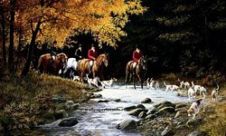 RA0175M Traditional Hunt Scene Mural Full Wall Mural