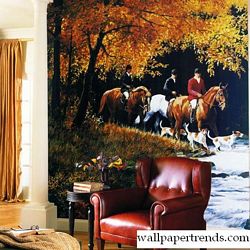 Traditional Hunt Scene Mural Full Wall Mural RA0175MRoom Shot