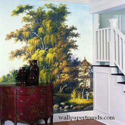 Asian Water Scene Mural Full Wall Mural RA0181MRoom Shot