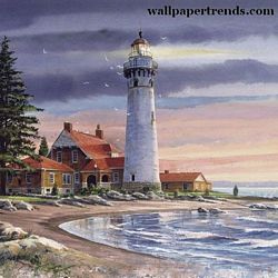 Northern Lighthouse Mural Full Wall Mural RA0191M Northern Lighthouse Mural Full Wall Mural RA0191M