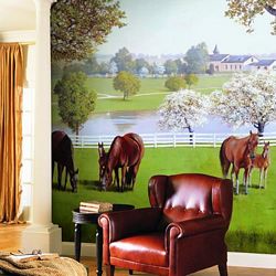 Horse Farm Mural Full Wall Mural RA0195MRoom Shot