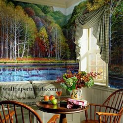 Lake Cabin Lodge Wall Mural Lake Cabin Lodge Wall Mural