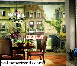 La Rue De Paris Mural Full Wall Mural UR2118MRoom Shot