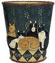 Linda Spivey Country Cats Decor designer trash can