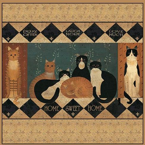 Linda Spivey Country Cats Decor  bathroom Shower Curtain