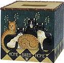 Linda Spivey Country Cats Decor bathroom tissue box holder
