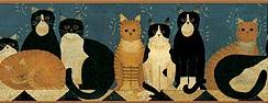Linda Spivey Country Cats Decor bathroom wallpaper borders