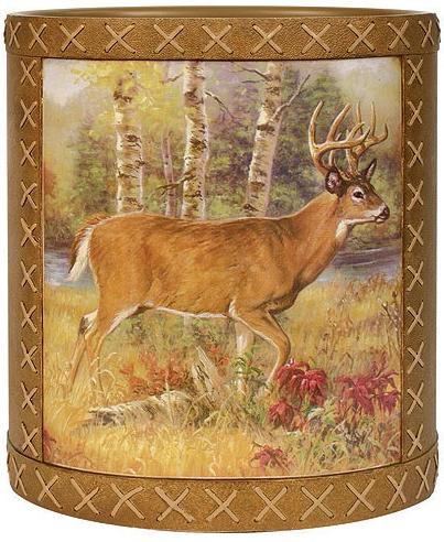 Deer Lodge bathroom designer trash can