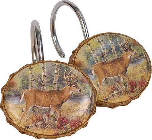 Deer Cabin  bathroom Shower Curtain Hooks