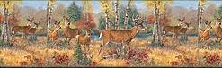 Deer Lodge bathroom wallpaper borders