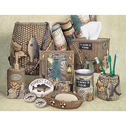 Bathroom Wall on And Cabin Home Fishing Lodge Decor Bathroom Accessories Gallery