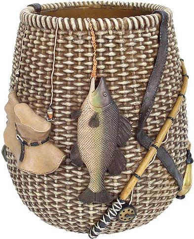 Fishing Lodge bathroom designer trash can