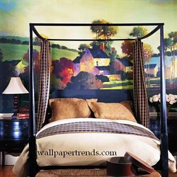 Painterly Landscape Mural Chair Rail Wall Mural RA0140MRoom Shot