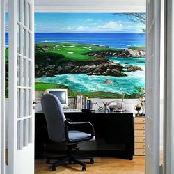 Cypress Point Mural Chair Rail Wall Mural RA0158MRoom Shot