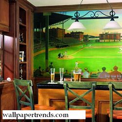 First Pitch Mural Chair Rail Wall Mural UR2024MRoom Shot