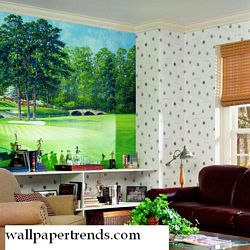 Golfer's Paradise Mural Chair Rail Wall Mural UR2052MRoom Shot