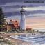 RA0193M Northern Lighthouse Mural Chair Rail Wall Mural