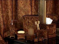 Hardwood Burl bathroom vanity accessories