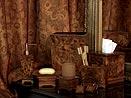 Hardwood Burl bathroom vanity accessories