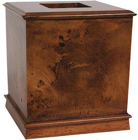Hardwood Burl  bathroom Tissue Box Holder