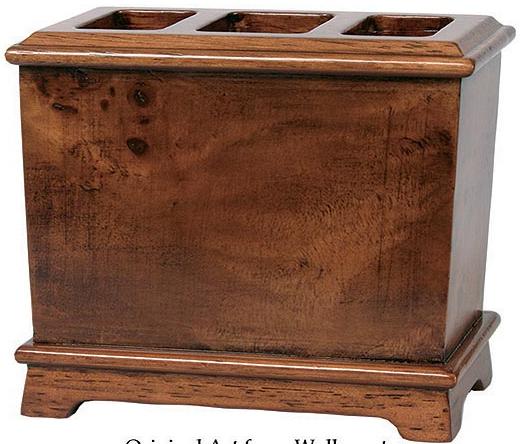 Hardwood Burl  bathroom Toothbrush Holder