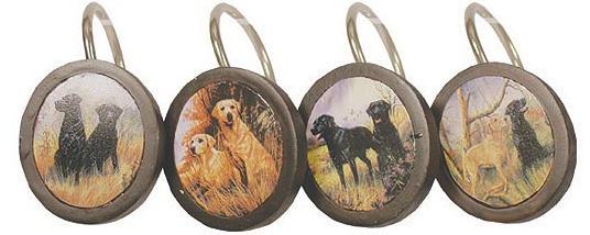 Hunting Dogs  bathroom Shower Curtain Hooks