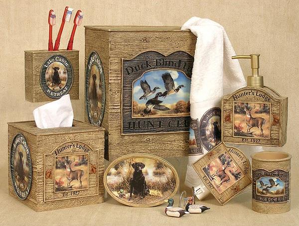 Hunting Lodge Cabin  bathroom Accessories Set