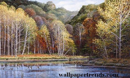 Pine Lodges wall wallpaper mural