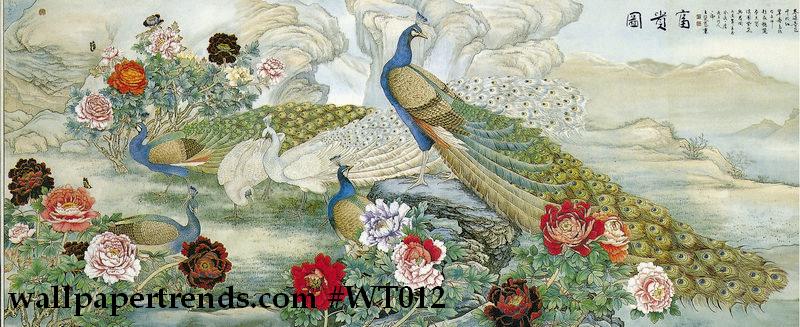 Peacock Walk Wall Mural wallpaper murals. Peacock Walk Wall Mural