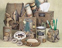 pine cone lodge bathroom accessories room shot