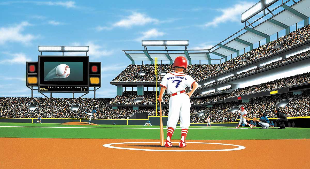 Batter Up Baseball Stadium Wall Mural 5814780 title=
