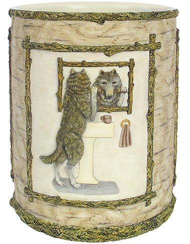 Wildlife bathroom designer trash can