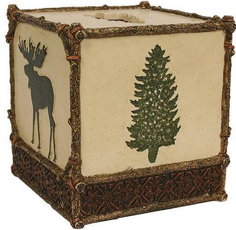 Moose Cabin  bathroom Tissue Box Holder