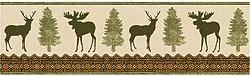 Moose Cabin bathroom wallpaper borders