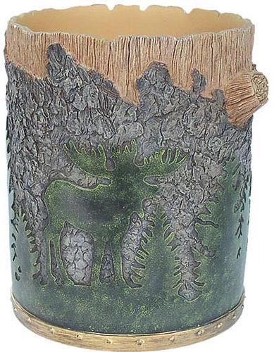 Moose Lodge bathroom designer trash can