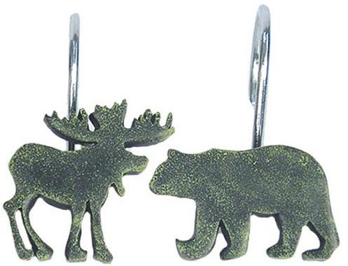 Moose Lodge  bathroom Shower Curtain Hooks
