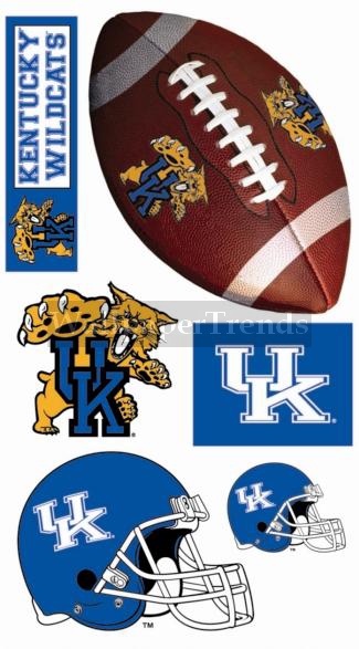 6 Inch Football UK University of Kentucky Wildcats Logo Removable Wall Decal Sticker Art NCAA Home Room Decor 6 by 5 Inches