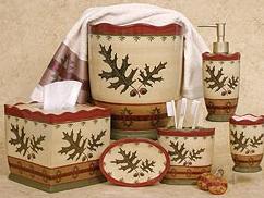 Oak Leaf Cabin Lodge Decor Bathroom Accessories Huge Product Oak Leaf Bathroom Vanity Accessories