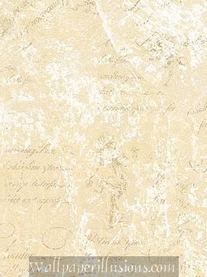 5812296 Script Pearl and Cream Paper Illusion Faux Finish Wallpaper