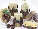 pine cone lodge bathroom vanity accessories