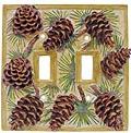 pine cone lodge double switchplate cover