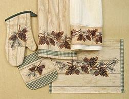 Pinecone Lodge Kitchen Decor Textiles Set