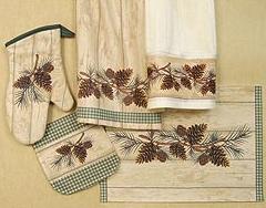 Pinecone Lodge kitchen textiles set