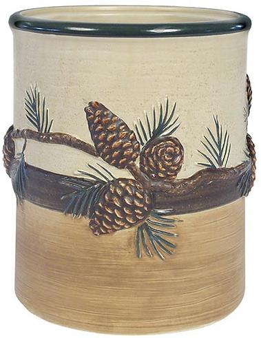 Pine Cone Lodge  bathroom Kitchen Utensil Holder